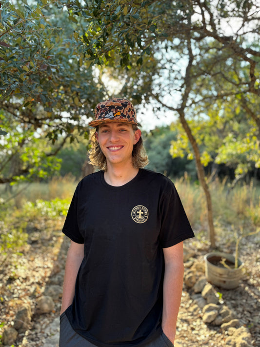 “Faith, Family, Fishing" Comfort Tee Black